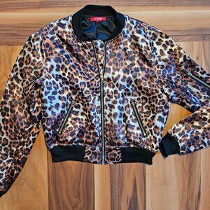 Guess Bomber Jacket Leopard Silky